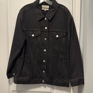 Madewell Black Adult Medium Oversized Trucker Denim Jacket